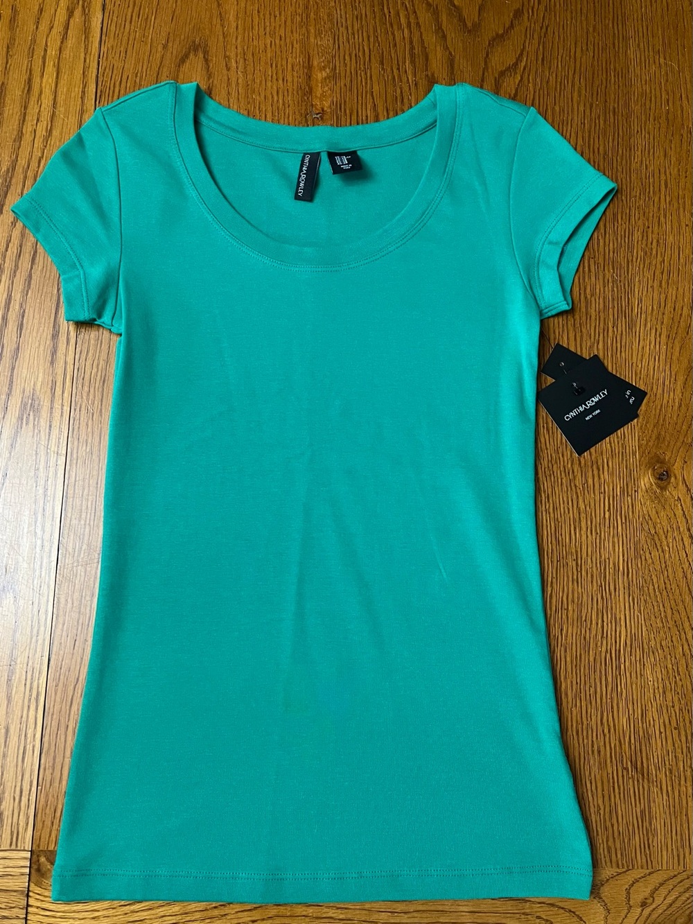 NWT Kelly Green Cynthia Rowley Short Sleeve Scoop Neck Tee